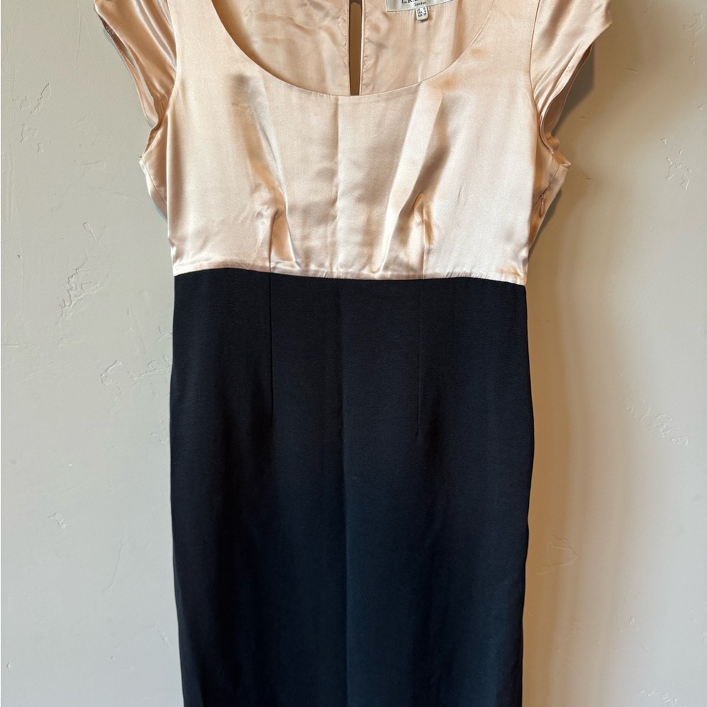 LK Bennett Cream and Black Midi Dress